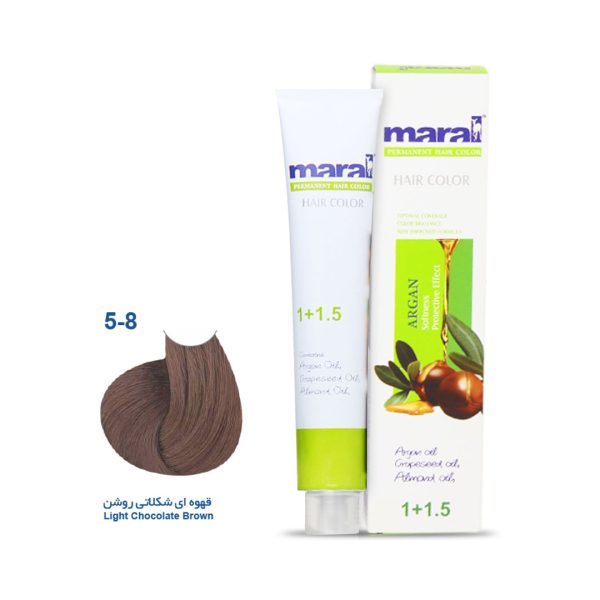 رنگ موی مارال شماره 5.8 | حجم 100 میل | رنگ قهوه‌ای شکلاتی روشن