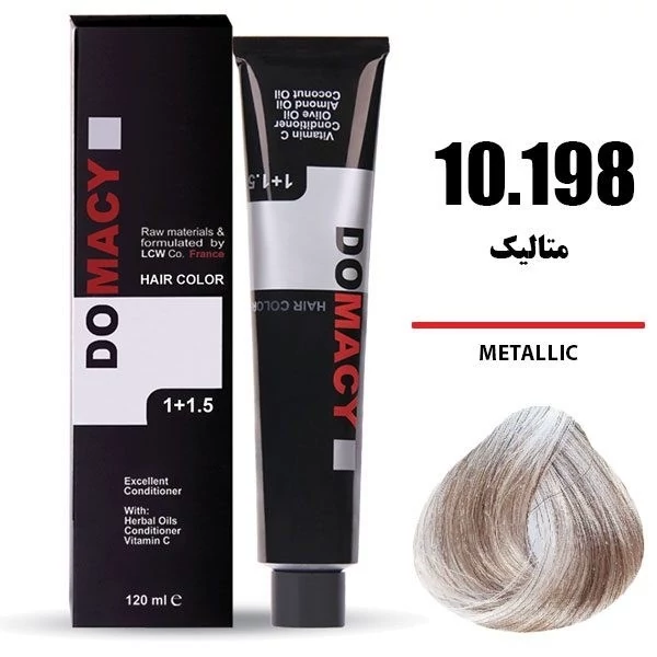 10-198.webp رنگ مو دوماسی شماره 10.198 حجم 120 میلی لیتر متالیک - تصویر 1