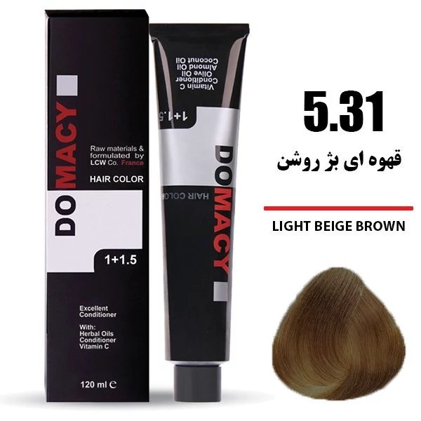 5-31.webp رنگ مو دوماسی شماره 5.31 حجم 120 میلی لیتر قهوهای بژ روشن - تصویر 1