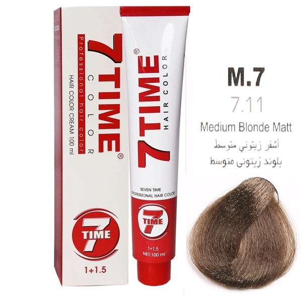 7-11.jpg رنگ مو سون تایم شماره 7.11 (M.7) | حجم 100 میل | بلوند زیتونی متوسط - تصویر 1