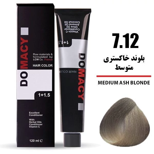 7-12.webp رنگ مو دوماسی شماره 7.12 حجم 120 میلی لیتر بلوند خاکستری متوسط - Image 1