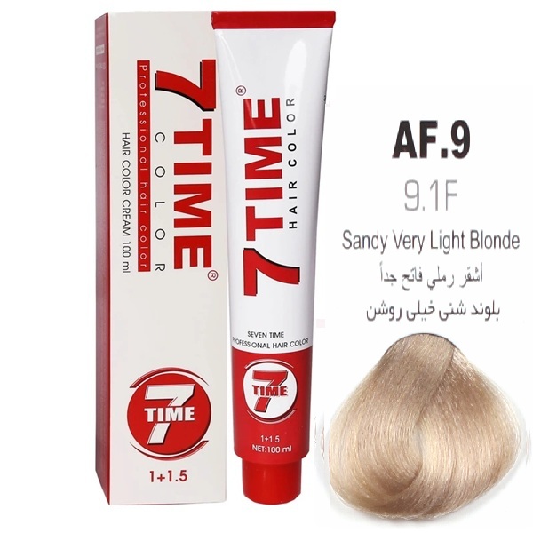 9-1f.jpg رنگ مو سون تایم شماره 9.1F (AF.9) | حجم 100 میل | بلوند شنی خیلی روشن - تصویر 1